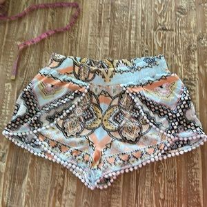 Women’s Shorts with cute details. Pom Pom outline on shorts.  Cute and light